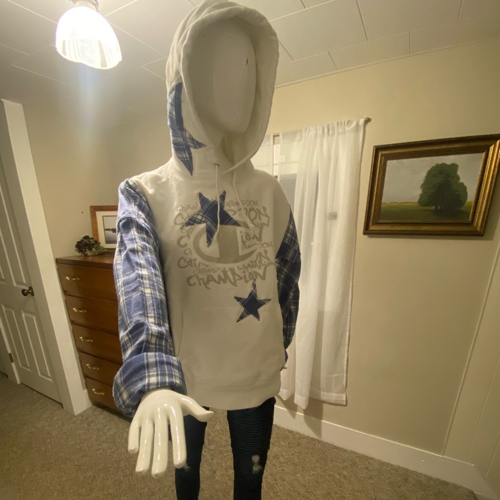 Upcycled Champion one-of-a-kind Dallas Cowboys thematic hoodie